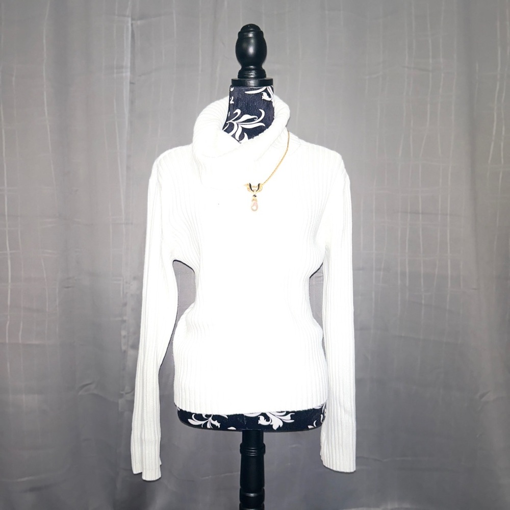 Old Navy White Cowl Neck Sweater